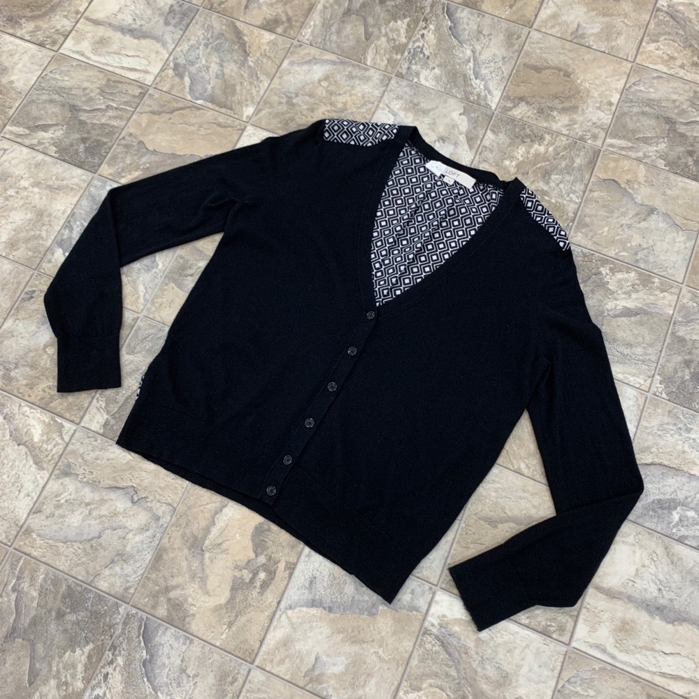 Loft Patterned Back Cardigan - image 1